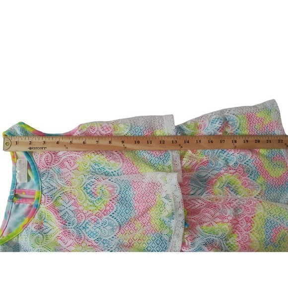 Girls Two-piece Bundle Dressy Top / Romper Size 10-12 Tye Dye /Stripes - Picture 10 of 13